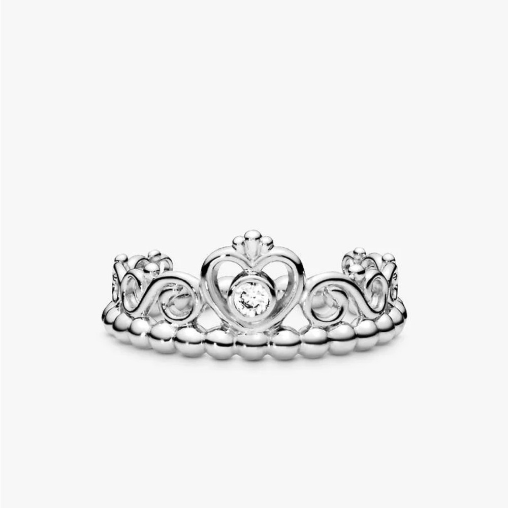 Pandora • Size 7 • Princess Tiara Crown Ring • Sterling Silver 👑💍